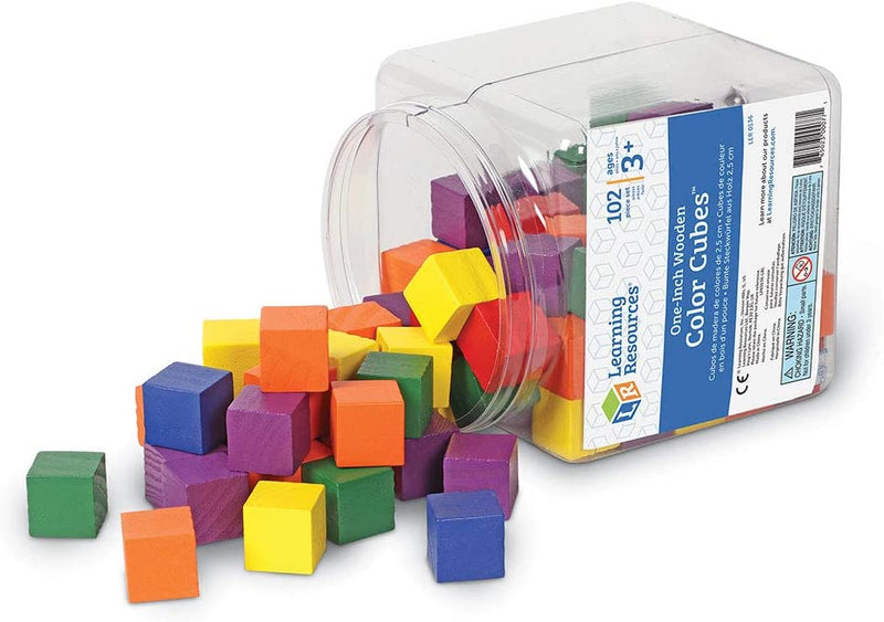 Learning Resources Wooden Color Cubes, Set of 100