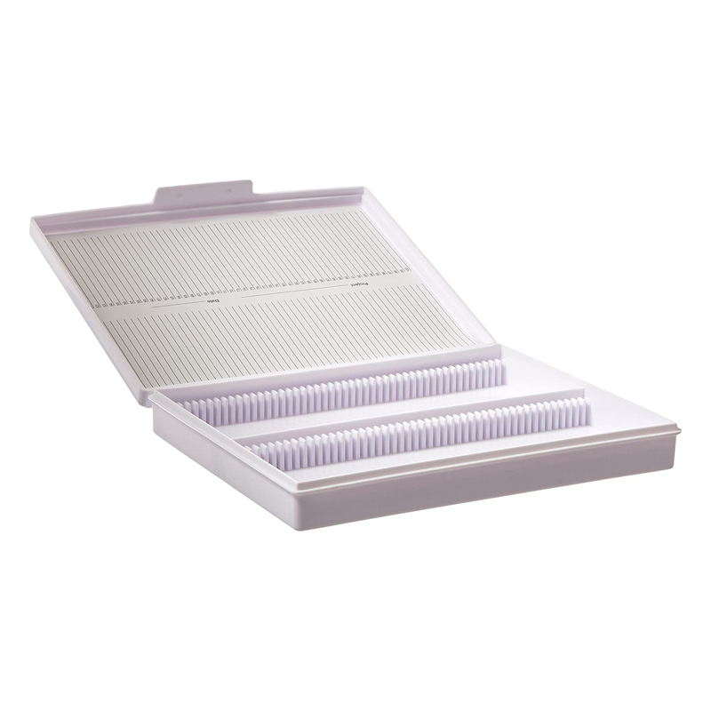 Deluxe Heavy Duty Polystyrene Microscope Slide Box | Holds up to 100 Microscope Slides