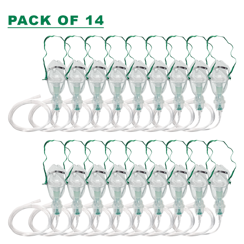 Pack of 14 Aerosol Masks with Nebulizer for Adults