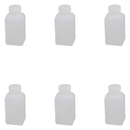 Pack of 6 HDPE 250ml Heavy Duty Wide Neck Reagent Square Bottle