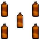 Pack of 5, 500ml Heavy Duty Round Narrow-Mouth Brown Amber