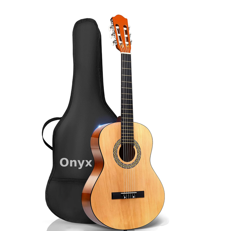 Onyx Classical Natural Gloss Linden Wooden Acoustic Guitar Set