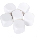 Set of 6 Blank Dice Re-Writeable White Cubes Rounded Edges