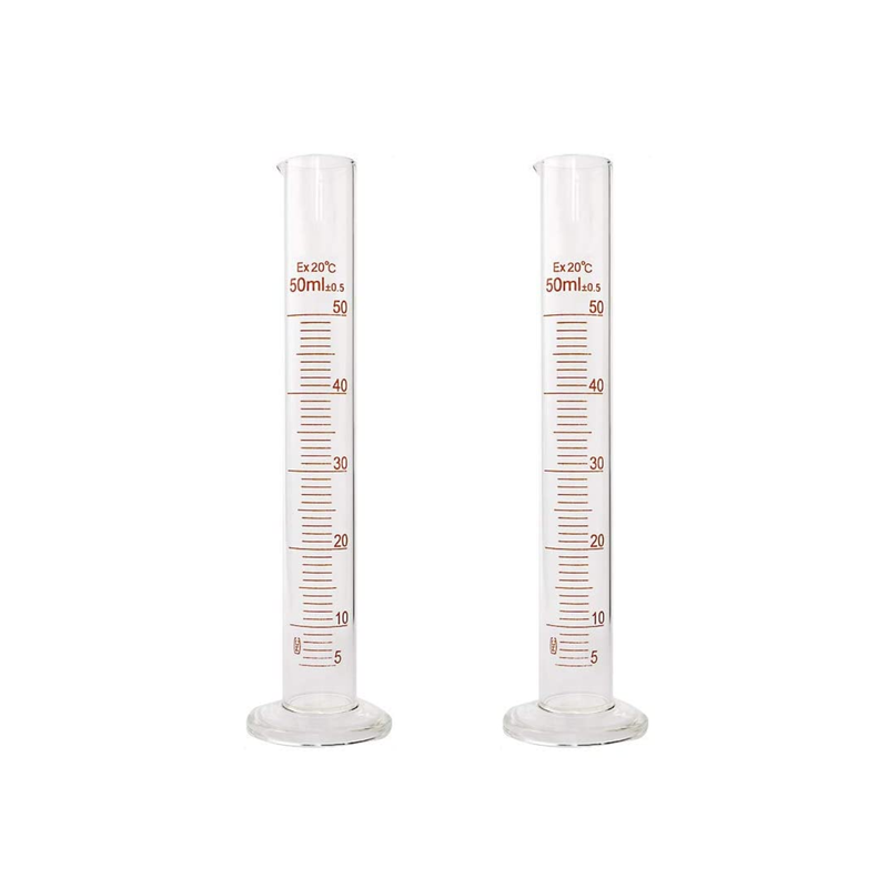 Set of 2 Heavy Duty Glass Graduated Cylinders