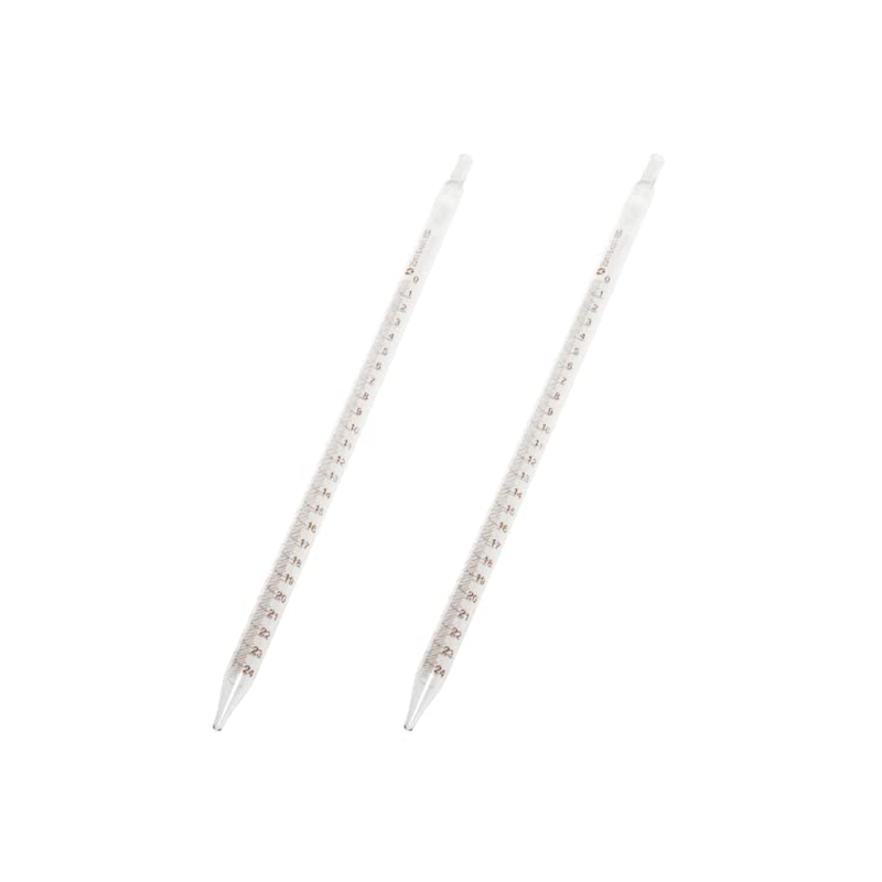Set of 2 Heavy Duty Glass Graduated Pipette 25ml Capacity.