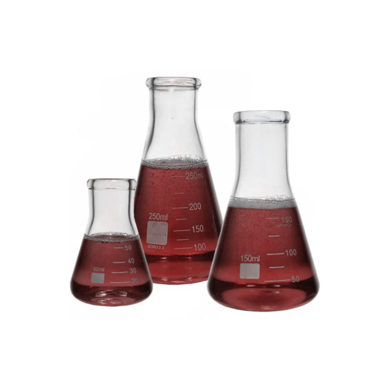 Graduate Flask Set of 3 Heavy Duty Glass Graduated Erlenmeyer Flask