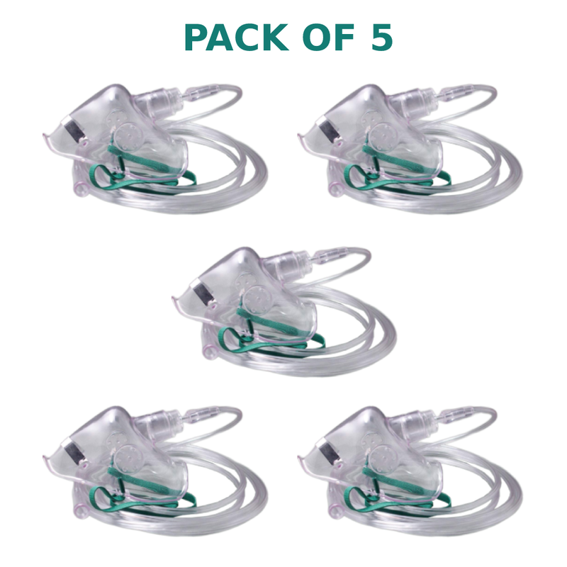 Pack of 5 Pediatric Disposable Simple Oxygen Masks