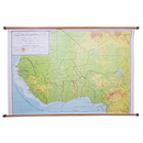 States of West Africa Political & Physical Poster -  دول غرب افريقيا سياسيا وطبيعيا