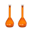 Pack of 2 Amber Color Volumetric Flask with Polypropylene Stopper