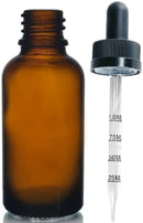 Set of 5 Amber 30ml Glass Bottle with Graduated Calibrated Dropper