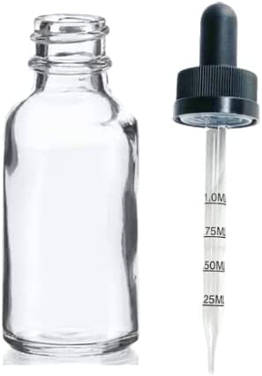 Set of 5 Transparent 30ml Glass Bottle with Graduated Calibrated Dropper