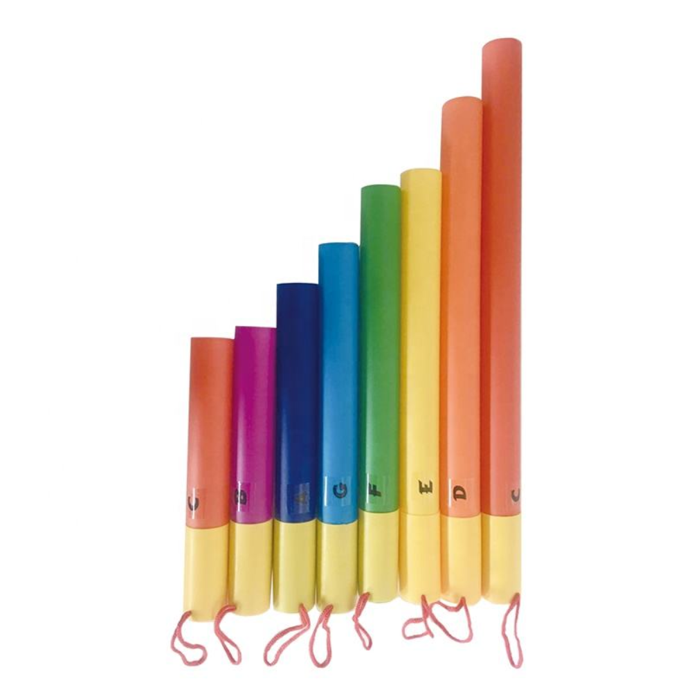 Whacker Instrument Set of 8 Deluxe Tuned Percussion Tube Whackers Assorted Colors & Shape