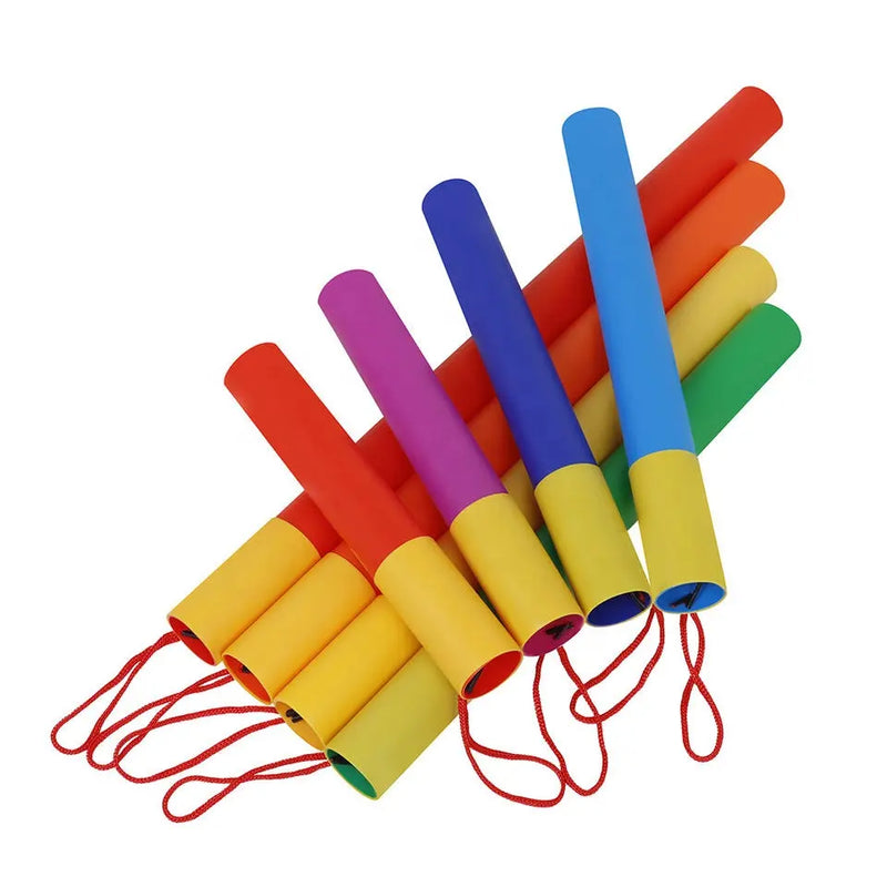 Set of 8 Deluxe Tuned Percussion Tube Whackers Assorted Colors & Shapes with Octave Caps