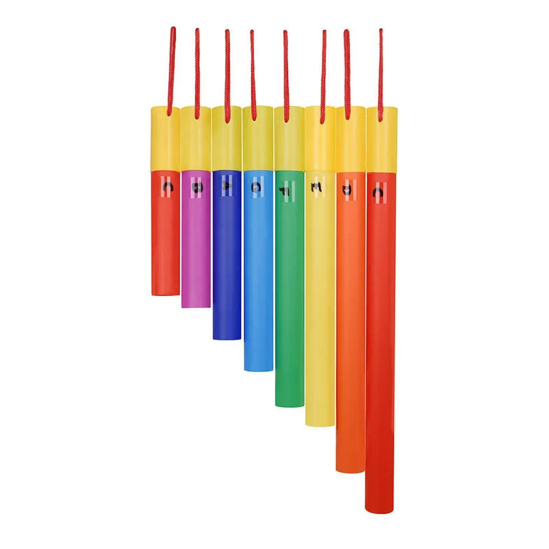 Set of 8 Deluxe Tuned Percussion Tube Whackers Assorted Colors & Shapes with Octave Caps